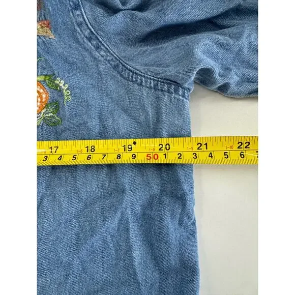 Vintage Victoria Jones Button Up  Long Sleeves Autumn/Fall Jean Shirt (READ) - Picture 5 of 9